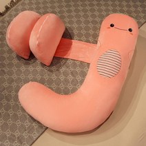 꿀잠자는 침실 메이트 링클바디필로우 허리쿠션포함 / 안고자는 베개 / 롱쿠션, 연핑크토끼