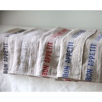 샤르베 에디션즈 Bon appetit 본아페티 키친크로스 프렌치 린넨, [라지] 화이트린넨/레드