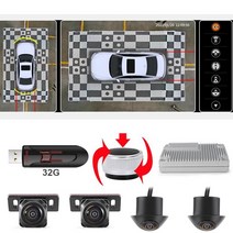 Carsanbo 1080P 라운드 뷰 360 도 버드 3D 카메라 서라운드 시스템 파노라마 모든 DVR DIY 컬러 114 모델