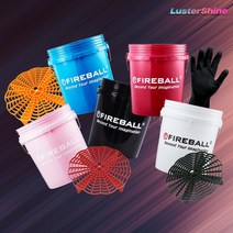 파이어볼 세차 버킷 18L 버켓 통 바스켓 그릿가드 박스 거름망 세트+장갑 계량컵, 블랙, 그릿가드 레드 (장갑+계량컵)