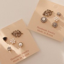 바이데이지 뱃지 엔틱 브로치 5 세트 Bb0301 세트B