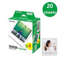 새로운 정품 Fujifilm Instax Square White Edge Black 필름 (10-40 pcs) for SQ10 SQ6 인스턴트 카메라 공, 07 Square 20 sheets