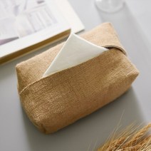 티슈케이스 레트로 가정용 린넨 소품 인테리어 커버 수납 패브릭, 황마 직물