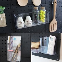 CAILOOM 투명 정리함 아크릴 플라스틱 박스 책장 정리 수납 PEGBO 아크릴타공판 상품진열 걸이, B형