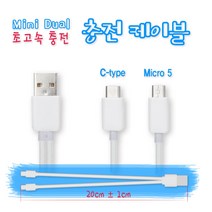재영샵 보조배터리용 5핀 C타입 고속충전 USB 미니케이블, 알티5핀C타입숏케이블