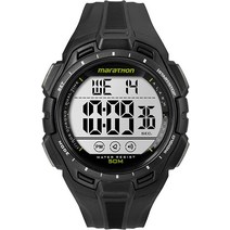 Marathon by Timex 마라톤 바이 타이맥스 남성용 T5K802 디지털 풀 사이즈 블랙/그레이 레진 스트랩 시계