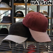 [햇츠온]J5HT323 HatsON 브랜드 여성 남성 무지 심플 체크 스웨이드 하드 볼캡 야구 모자 AD