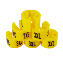 옷가게 의류매장 옷걸이 사이즈링 옐로우-3XL(100개), 100개, 옐로우