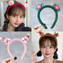 크리스마스 인형 부들 머리띠 / 유아 아동 여아