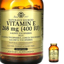 Solgar 천연 원료 비타민E 268mg (400IU) 소프트젤 250정