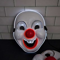 빛나는 광대 삐에로 LED 가면 피에로 파티 행사 마스크, LED 가면 마스크 광대