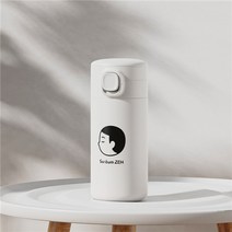 Zowoki 스테인리스강 보온컵 비주얼 학생 물컵 어린이 학생 물병 커플 맞춤형 보온병 남자 여자 귀여운 물컵, 280ml, 2