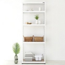 슈랙엣홈 무볼트 조립식앵글선반 5단 블랙 화이트 앵글선반, 선반 5단1800 화이트/400x300 (WxD)