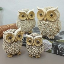 D15 화이트 부엉이 2P (소 대) 앤틱 소품, 소(670)