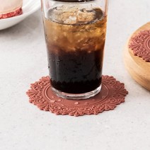 mh_국산 실리콘 컵받침 예쁜 티코스터 카페 커피잔 받침, 프리스 초코브라운