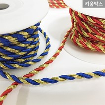 투톤꽈배기끈(금사)-1롤, 초록