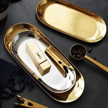 갓샵 엔틱 메탈트레이 인테리어 소품 사무용 장식, 로즈골드 소