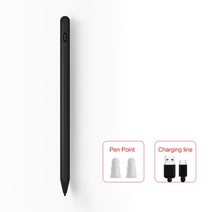 용량 성 스타일러스 터치 스크린 펜 범용 삼성 갤럭시 탭 S6 라이트 10.4 "SM-P610 P615 A 8" SM, 한개옵션1, 01 black