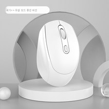 DFMEI 무선 마우스 충전 듀얼 모드 블루투스 5.1+2.4G, 블루투스 듀얼 모드 충전 버전-화이트