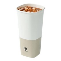 Restaurantware Hip 2 Be Square 623.7g(22온스) 크래프트 및 브라운 종이 핫/콜드 음료 컵 - 단일 벽 8.3cm(3 1/4인치) x 8.3cm(6, 500 Count_White & Taupe