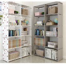 다용도실 선반 책꽂이 원룸 자취방 조립식 책장 간이 옷장 수납가구, 3칸책장그레이