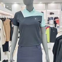 [LPGA] 여성 변형넥 컬러 배색 티셔츠 L212TS523P