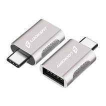 룩스핏 USB A to C 3.0 OTG 젠더 1+1, 그레이 LFK-ATCJ001G