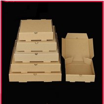 피자박스 배달 무지 용기 제작 종이박스 포장 브라운 크래프트 종이 두꺼운 피자 상자 홈 파티용 6 인치 7 8 9 10 1112, 3.7 inch 185x185x4cm - 5pcs