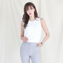 더웨이나인 라운드 나시 블라우스