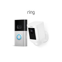 링 스포트라이트 캠 배터리 HD 보안 카메라 흰색 Alexa 호환 양방향 대화 사이렌 알람 내장, White_1 Cam | with Ring Video