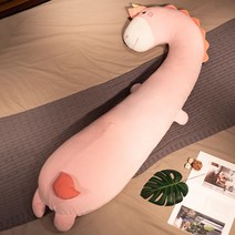 안녕 나는 귀여운 애착인형 롱슬립 쿠션 침대 옆잠집게 다리 큰 머리 남자형 임산부 소파 등받이, 04 핑크 유