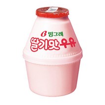 빙그레 딸기맛 우유 단지우유 항아리우유 240ml x 12, 딸기맛 우유 240ml