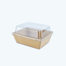 더모아 DRP-6 사각일회용 종이도시락 바디+뚜껑 SET 100개(크라프트), 1세트, 100개입