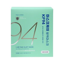 kf94마스크 방역마스크 PM1.0 초미세먼지차단 대형 화이트 국산 미세먼지황사 비말차단마스크 50매 KF94 마스크 식약처 인증 국내제작 개별포장특집, 1박스