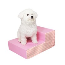 까씨네 체크핑크 시리즈 강아지계단