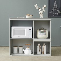 오픈 도어 수납형 이케아 홈바테이블 아일랜드조리대 구내제작 전자렌지 밥통 주방선반, G6111 연그레이