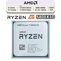 AMD 새로운 Ryzen 7 5800X3D R7 3.4 GHz 8 코어 16 스레드 7NM L3 96M 100-000000651 지원 데스크탑 CPU 게이밍 소켓 AM4