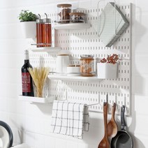 욜케이유 인테리어 타공판 액세서리 자석 후크 수반함 선반 거치대, 6-타공판28x28cm