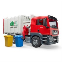 브루더 MAN TGS 청소트럭 사이드로딩 작동완구 BR03761, 혼합 색상