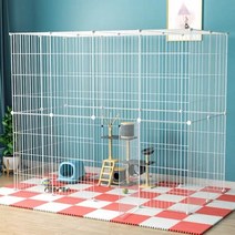 애완동물 고양이 토끼 개 펜스 울타리 안전 조립식 철망 대형 빅사이즈 8P이상세트, C15, 블랙