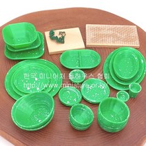 미니어처 분식 2인 그릇 세트 26종 / 미니어처 돌하우스 모형용 소품/레트로 미니어처 그릇