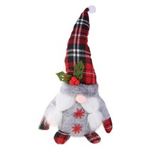 크리스마스 장식 격자 무늬 뿔로 수제 스웨덴 톰테 그놈 봉제 스칸디나비아 산타 엘프 테이블 장식품, 유형 b