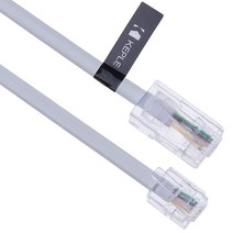 1m RJ11 to RJ45 케이블 RJ11 to RJ45 케이블 전화 코드 RJ11 6P4C to RJ45 8P8C 커넥터 플러그 케이블 유선 전화용 (화이트), 5 Meter / 16.4 Feet_White