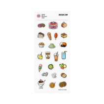 [클릭해바] 다꾸 스티커 다이어리 놀이 발달 만들기 재료 유치원 꾸미기 돌봄 방과후 교재 붙이기 교실 diy 편의점 간식 술안주 모양 투명 한국전통 한국음식 화장품, 간식+스티커