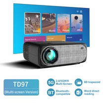 1080p td97 wifi android 빔프로젝터 가정용 캠핑용 강의실 바닥 광고, 멀티스크린 버전