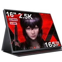 포터블 16 quot2.5K 165hz 휴대용 모니터 QHD 144hz 여행용 게임 디스플레이 FreeSync 2560x1600 100% sRGB 500Cd/m 노트북 스위치 ps, [01] 2.5k 165Hz