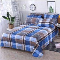 라지킹침대 3 조각 침대 시트 세트 1pc 플랫 2pcs 베개 면화 린넨 편안한 커버 더블 퀸 사이즈, [01] 3pcs 160x230cm, [02] 02