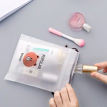 곰돌이 방수 비닐 파우치 다회용 끈 투명 소 DD-12175