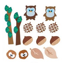 청양토이 가을 환경구성세트 환경꾸미기 펠트, (중) 밤과솔방울