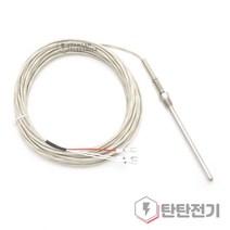 1/8pt 6.4파이 100mm 리드선 10m 온도 센서 PT100오옴 TC-N 타입 니플 와이어 프로브 측온저항체 RTD